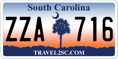 SC license plate ZZA716
