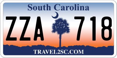 SC license plate ZZA718