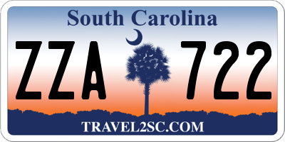 SC license plate ZZA722