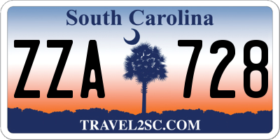 SC license plate ZZA728
