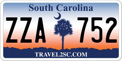 SC license plate ZZA752