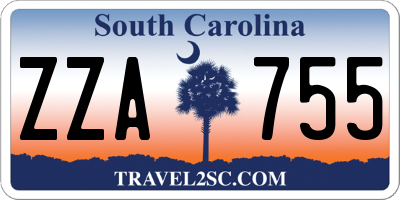 SC license plate ZZA755