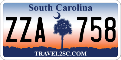 SC license plate ZZA758