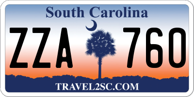 SC license plate ZZA760