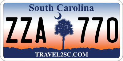 SC license plate ZZA770