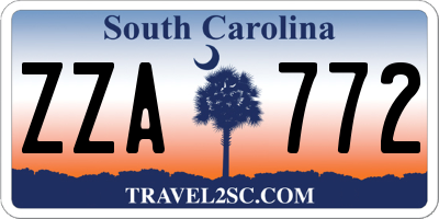 SC license plate ZZA772
