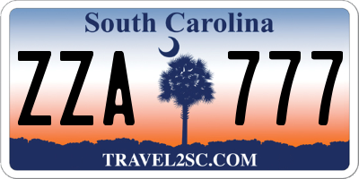 SC license plate ZZA777