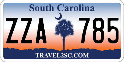 SC license plate ZZA785