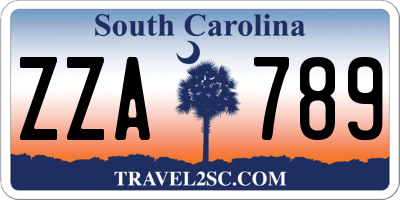 SC license plate ZZA789