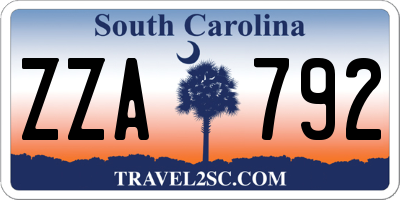 SC license plate ZZA792