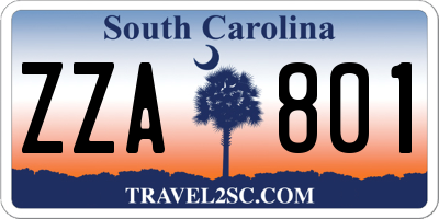 SC license plate ZZA801