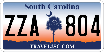 SC license plate ZZA804