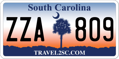 SC license plate ZZA809