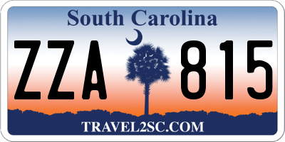 SC license plate ZZA815