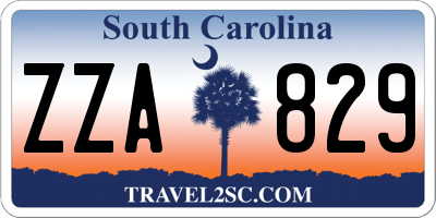 SC license plate ZZA829