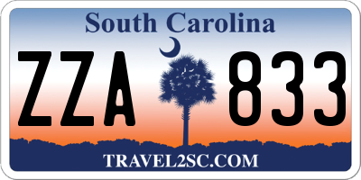SC license plate ZZA833