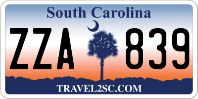 SC license plate ZZA839