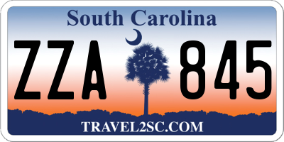 SC license plate ZZA845