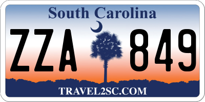 SC license plate ZZA849