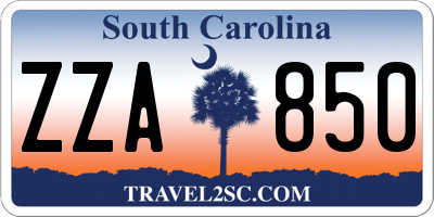 SC license plate ZZA850