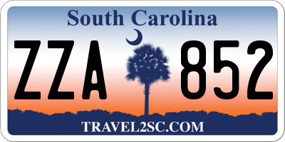 SC license plate ZZA852