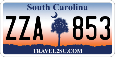 SC license plate ZZA853