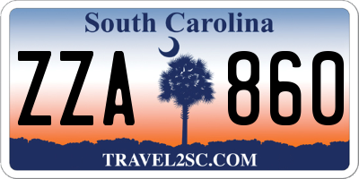 SC license plate ZZA860