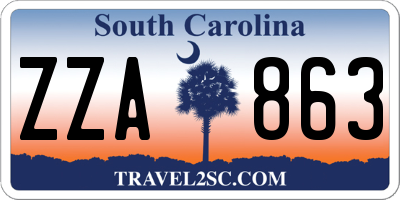 SC license plate ZZA863
