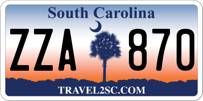 SC license plate ZZA870