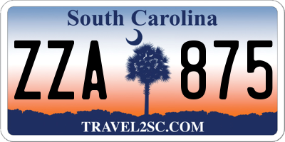 SC license plate ZZA875