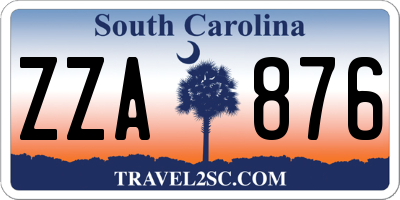 SC license plate ZZA876