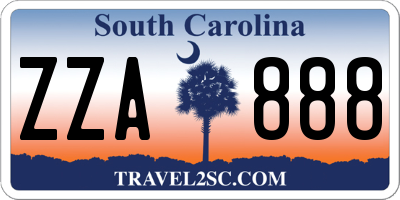 SC license plate ZZA888