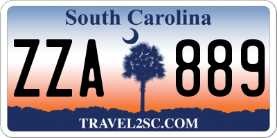 SC license plate ZZA889