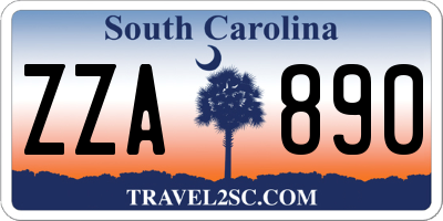 SC license plate ZZA890