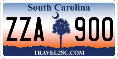 SC license plate ZZA900