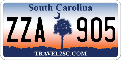 SC license plate ZZA905