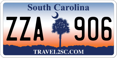 SC license plate ZZA906