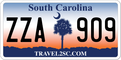 SC license plate ZZA909