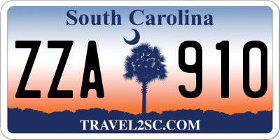 SC license plate ZZA910