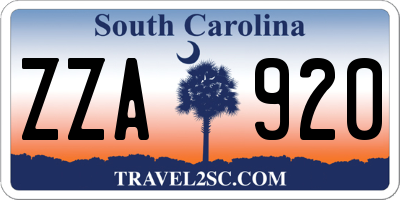 SC license plate ZZA920