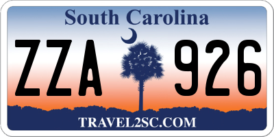 SC license plate ZZA926