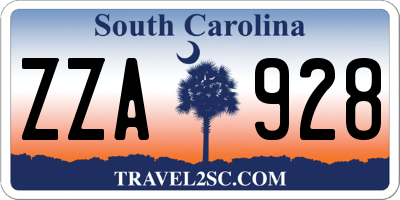 SC license plate ZZA928