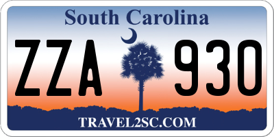 SC license plate ZZA930