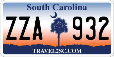 SC license plate ZZA932