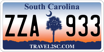 SC license plate ZZA933