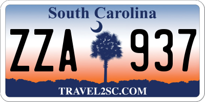 SC license plate ZZA937