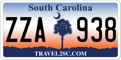 SC license plate ZZA938