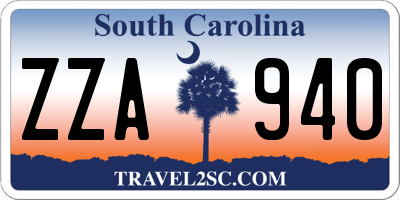 SC license plate ZZA940