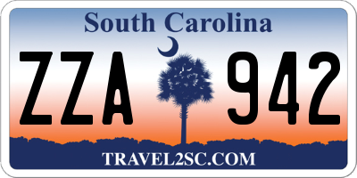 SC license plate ZZA942