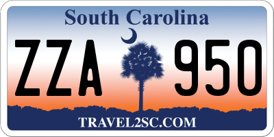 SC license plate ZZA950